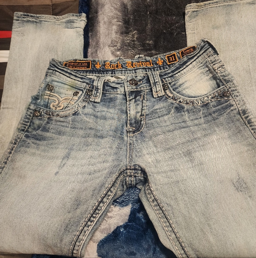 Mens,  Rock Revival Jeans - Picture 2 of 5
